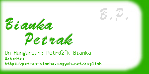 bianka petrak business card